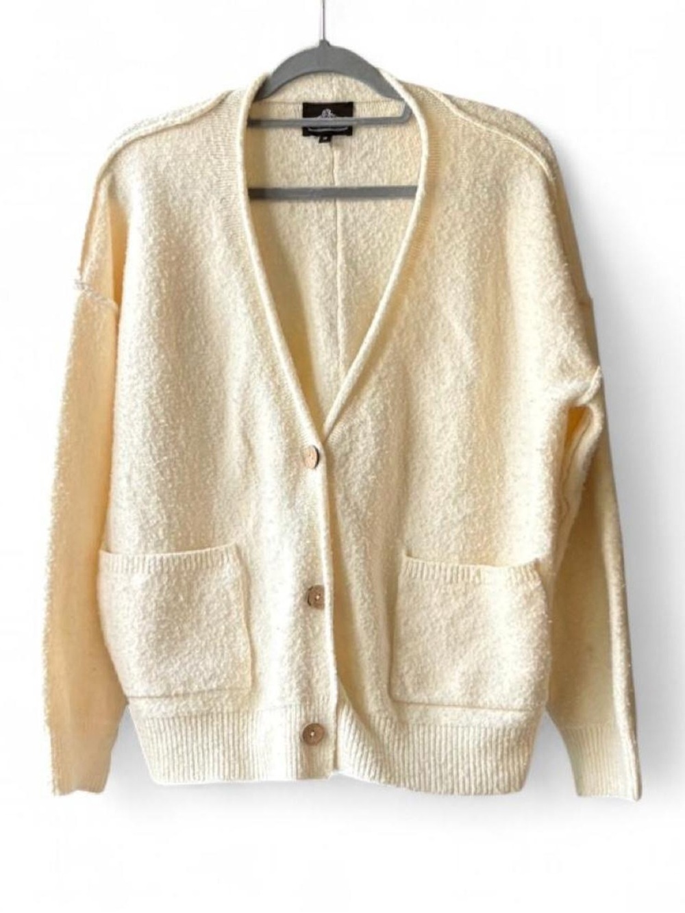 Vintage Angie Unisex Oversized Cream Button Down Cardigan Sweater Size M